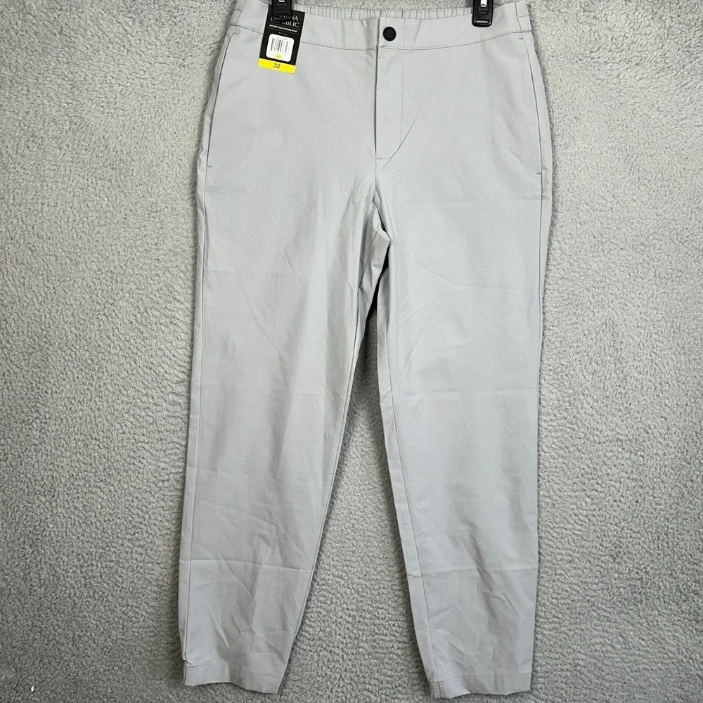 NEW Banana Republic Pants Mens 32 Light Grey Motion Tech Hybrid Chino Tapered